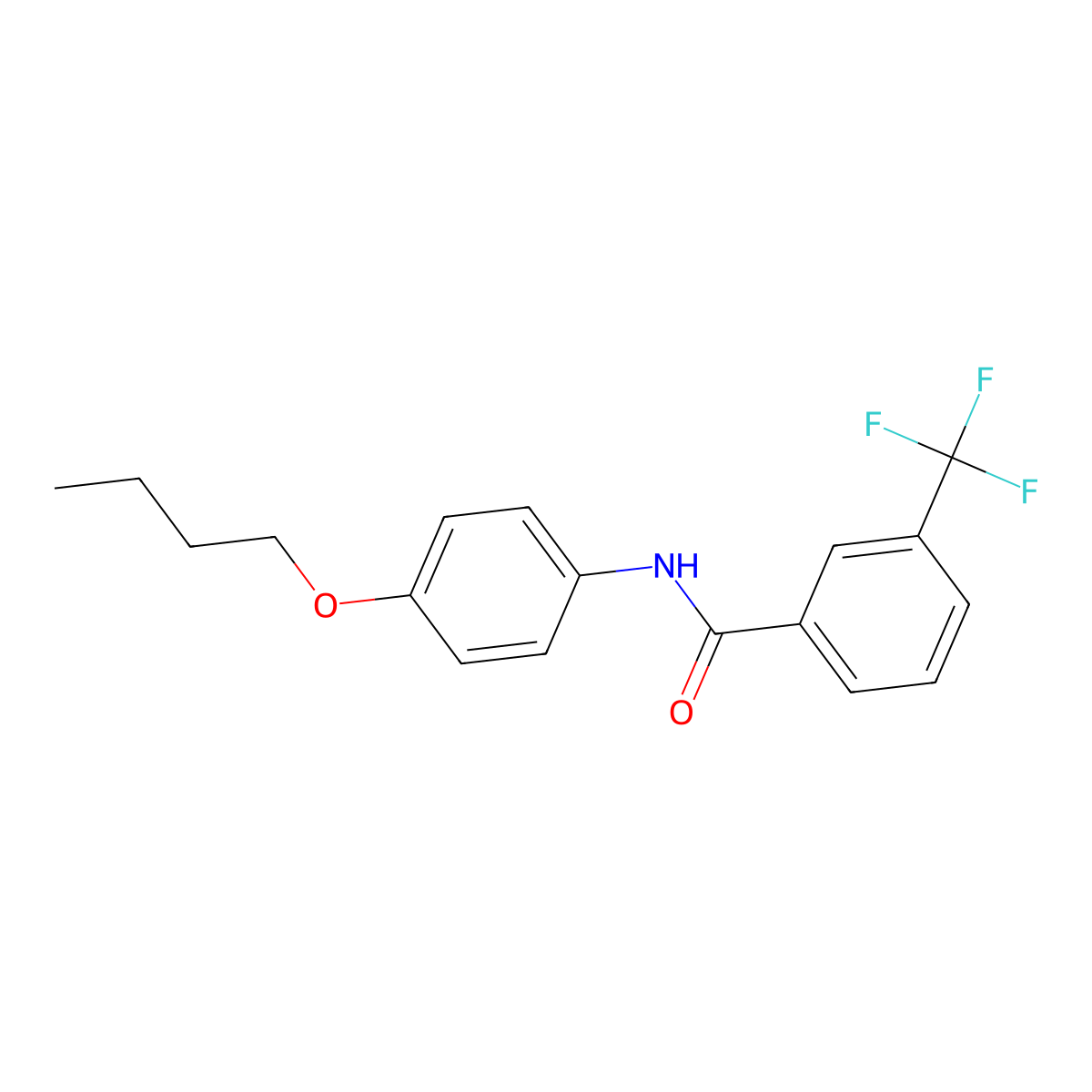 N-(4-butoxyphenyl)-3-(trifluoromethyl)benzamide molecular structure, CAS 5924-30-1