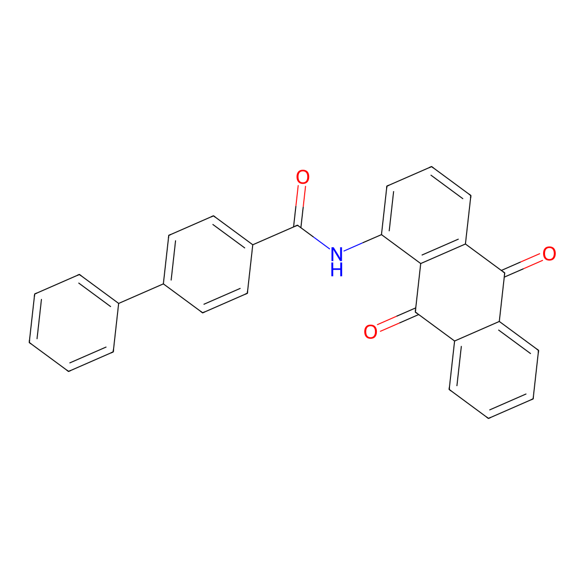 (1,1'-Biphenyl)-4-carboxamide, N-(9,10-dihydro-9,10-dioxo-1-anthracenyl)- molecular structure, CAS 5924-63-0