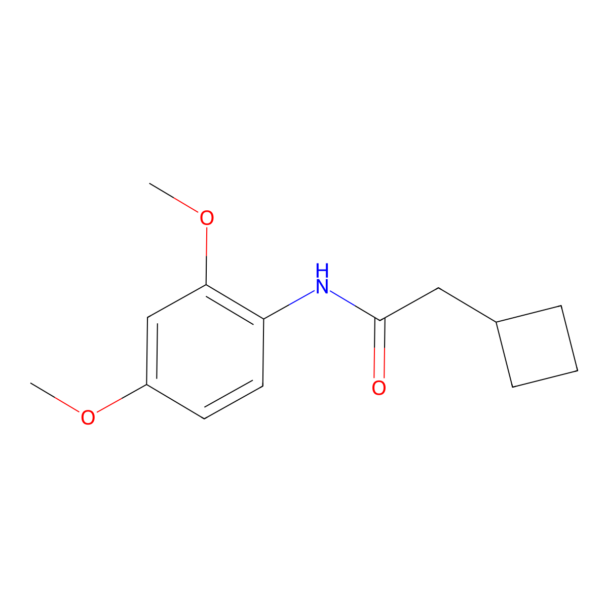 2-Cyclobutyl-n-(2,4-dimethoxyphenyl)acetamide molecular structure, CAS 5924-66-3