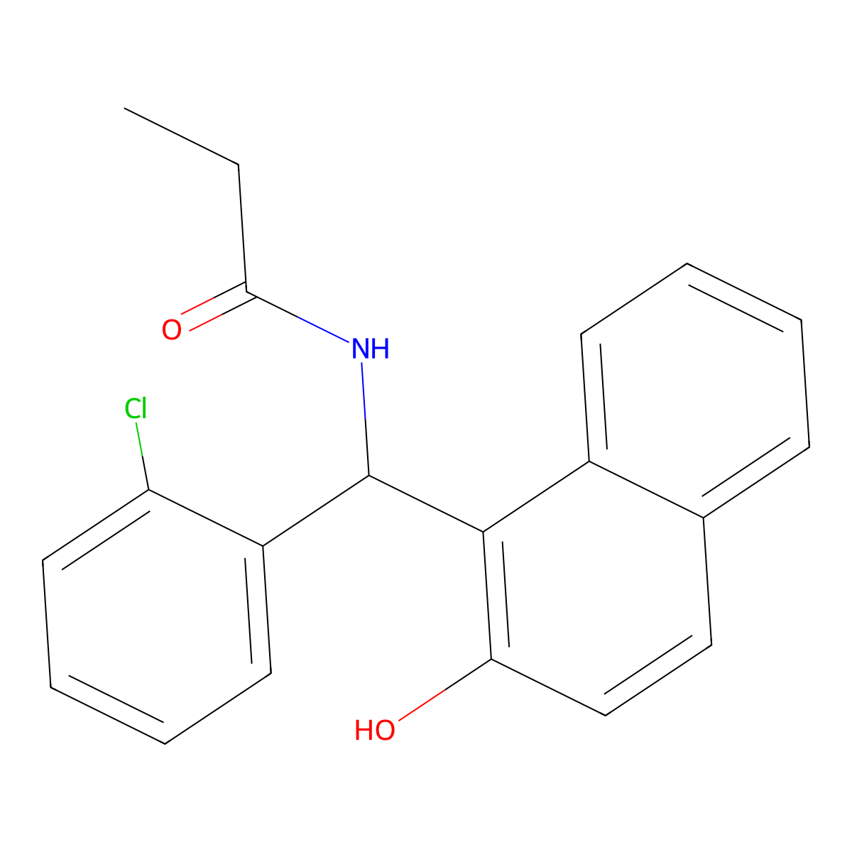 N-[(2-chlorophenyl)-(2-hydroxynaphthalen-1-yl)methyl]propanamide molecular structure, CAS 5924-78-7