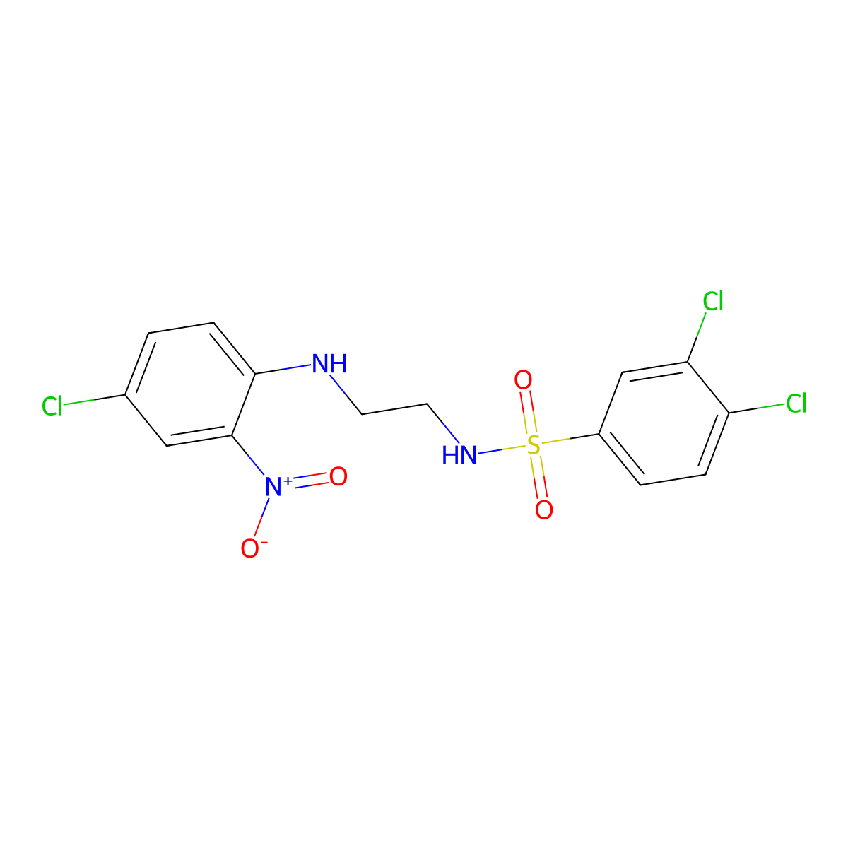 3,4-dichloro-N-[2-(4-chloro-2-nitroanilino)ethyl]benzenesulfonamide molecular structure, CAS 592466-81-4