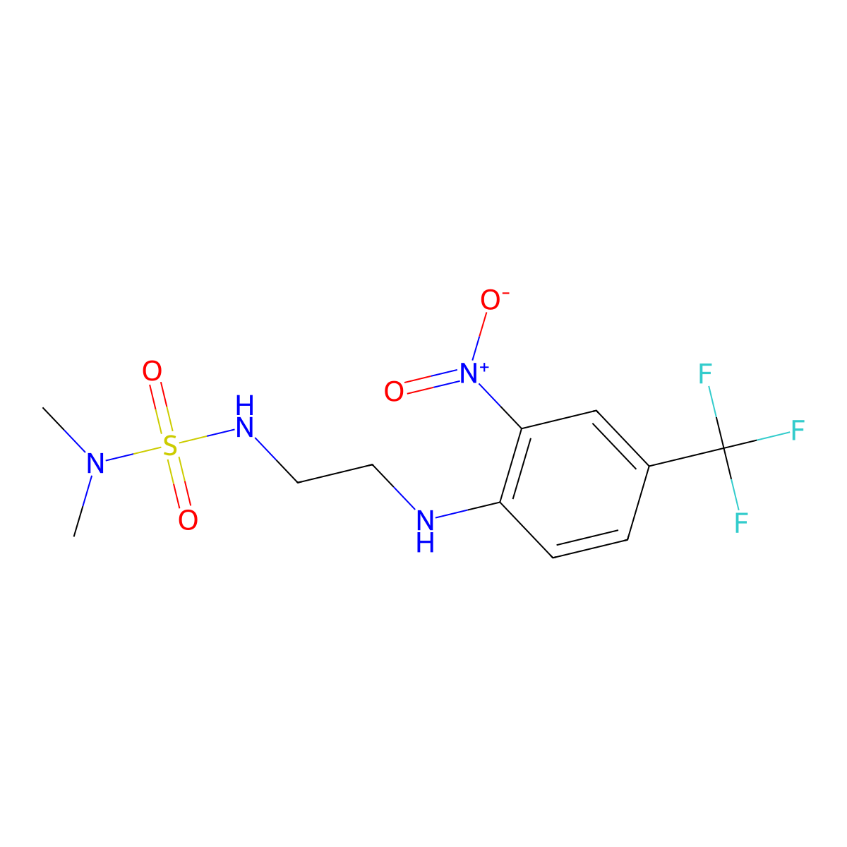 1-[2-(Dimethylsulfamoylamino)ethylamino]-2-nitro-4-(trifluoromethyl)benzene molecular structure, CAS 592466-83-6