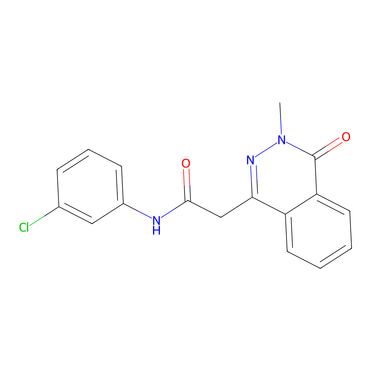 N-(3-chlorophenyl)-2-(3-methyl-4-oxophthalazin-1-yl)acetamide molecular structure, CAS 592466-95-0