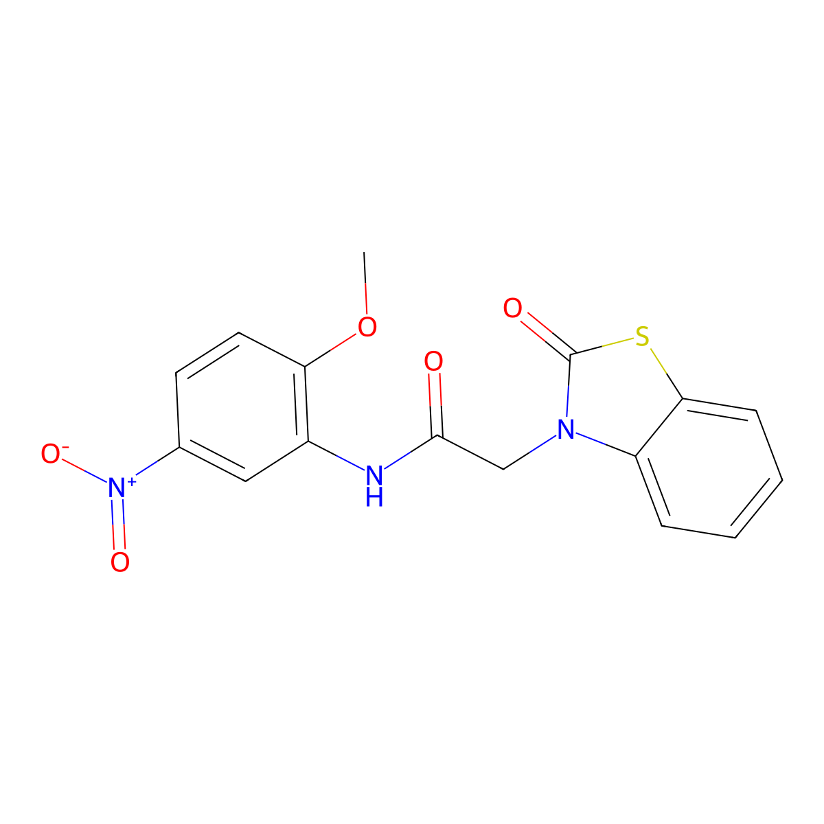 N-(2-methoxy-5-nitrophenyl)-2-(2-oxo-1,3-benzothiazol-3-yl)acetamide molecular structure, CAS 592467-02-2