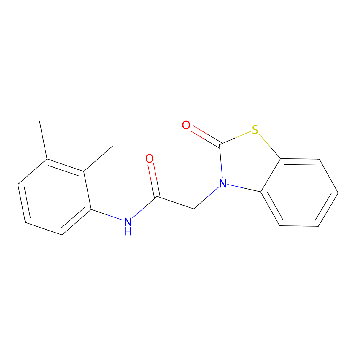 N-(2,3-dimethylphenyl)-2-(2-oxo-1,3-benzothiazol-3-yl)acetamide molecular structure, CAS 592467-03-3