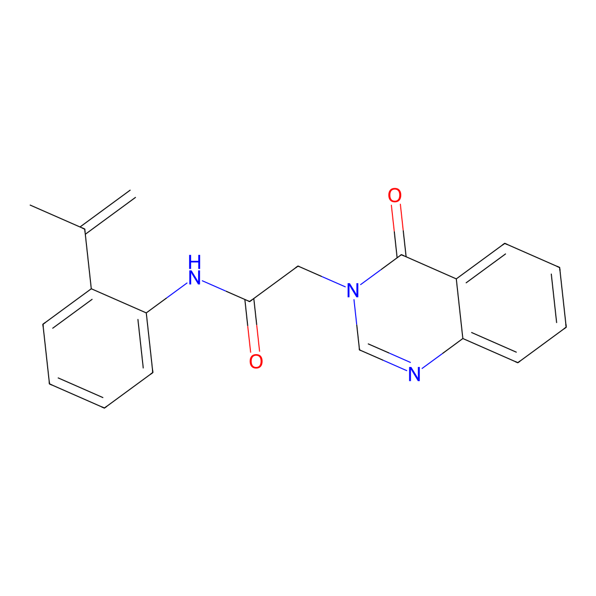 2-(4-oxoquinazolin-3-yl)-N-(2-prop-1-en-2-ylphenyl)acetamide molecular structure, CAS 592467-06-6