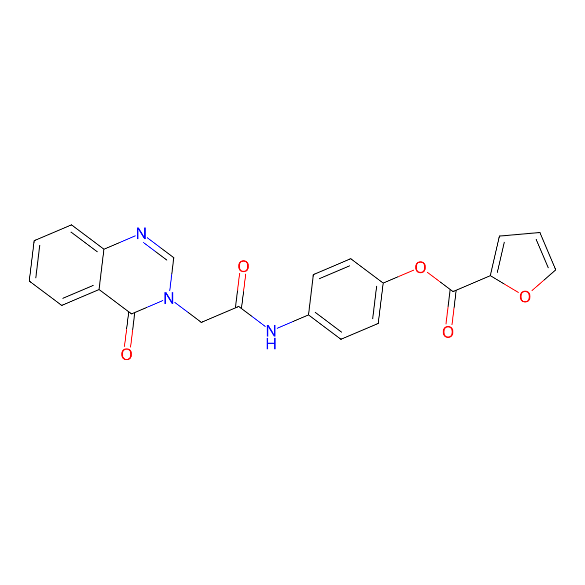 4-{[(4-oxoquinazolin-3(4H)-yl)acetyl]amino}phenyl furan-2-carboxylate molecular structure, CAS 592467-07-7