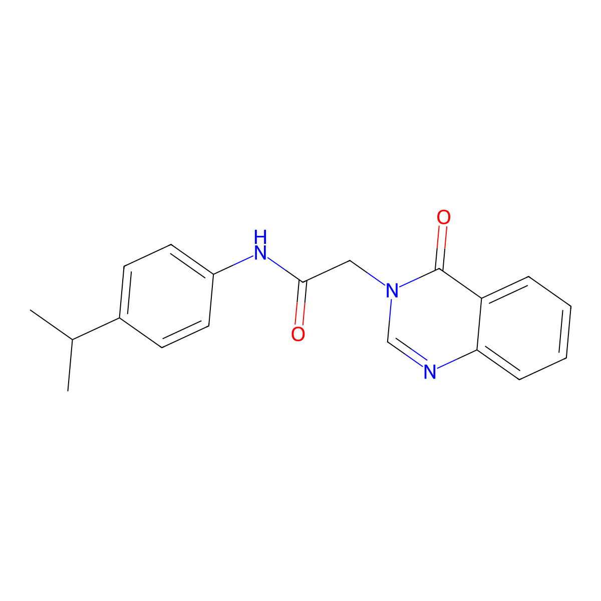 N-(4-Isopropylphenyl)-2-(4-oxo-3(4H)-quinazolinyl)acetamide molecular structure, CAS 592467-09-9