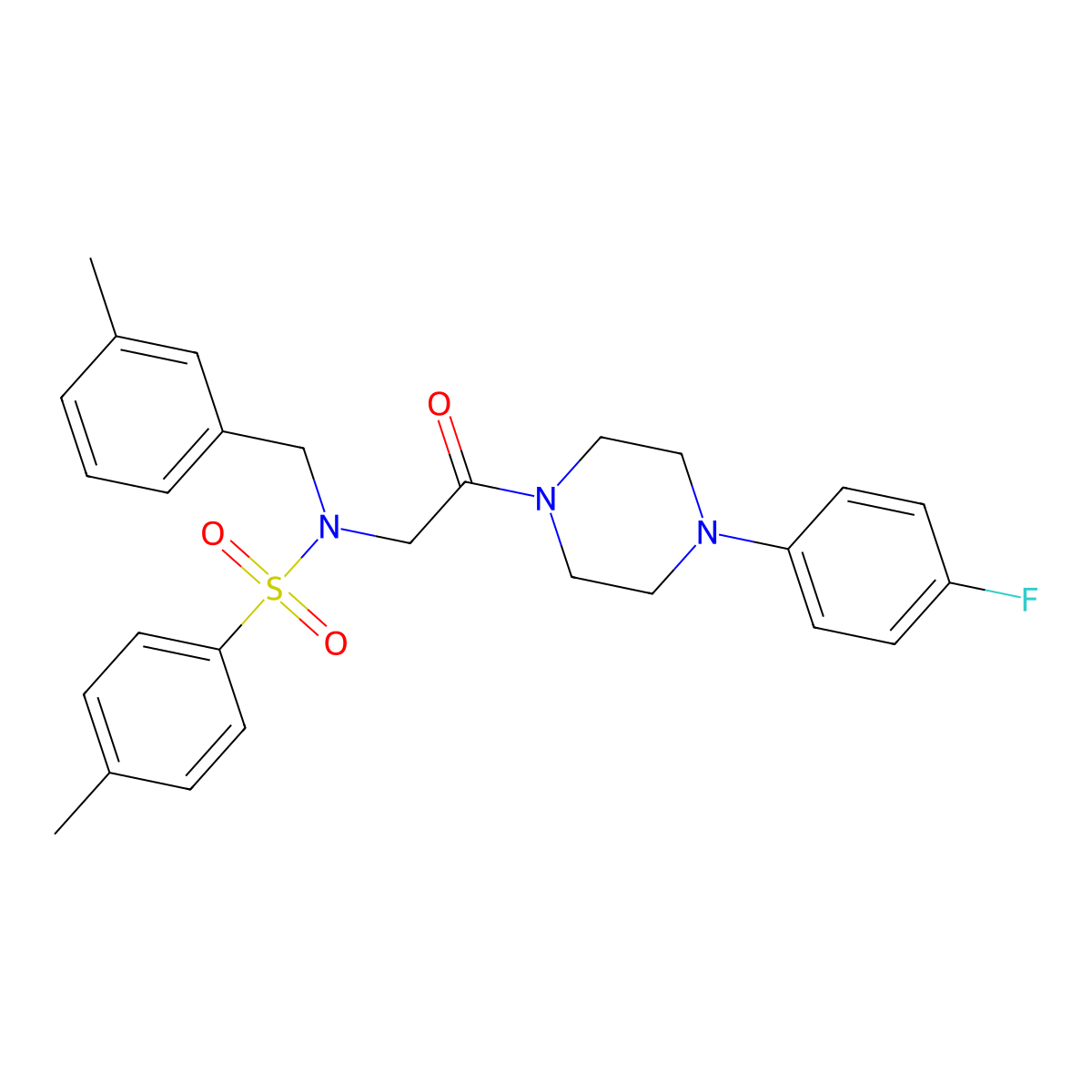 N-{2-[4-(4-fluorophenyl)piperazin-1-yl]-2-oxoethyl}-4-methyl-N-(3-methylbenzyl)benzenesulfonamide molecular structure, CAS 592467-55-5