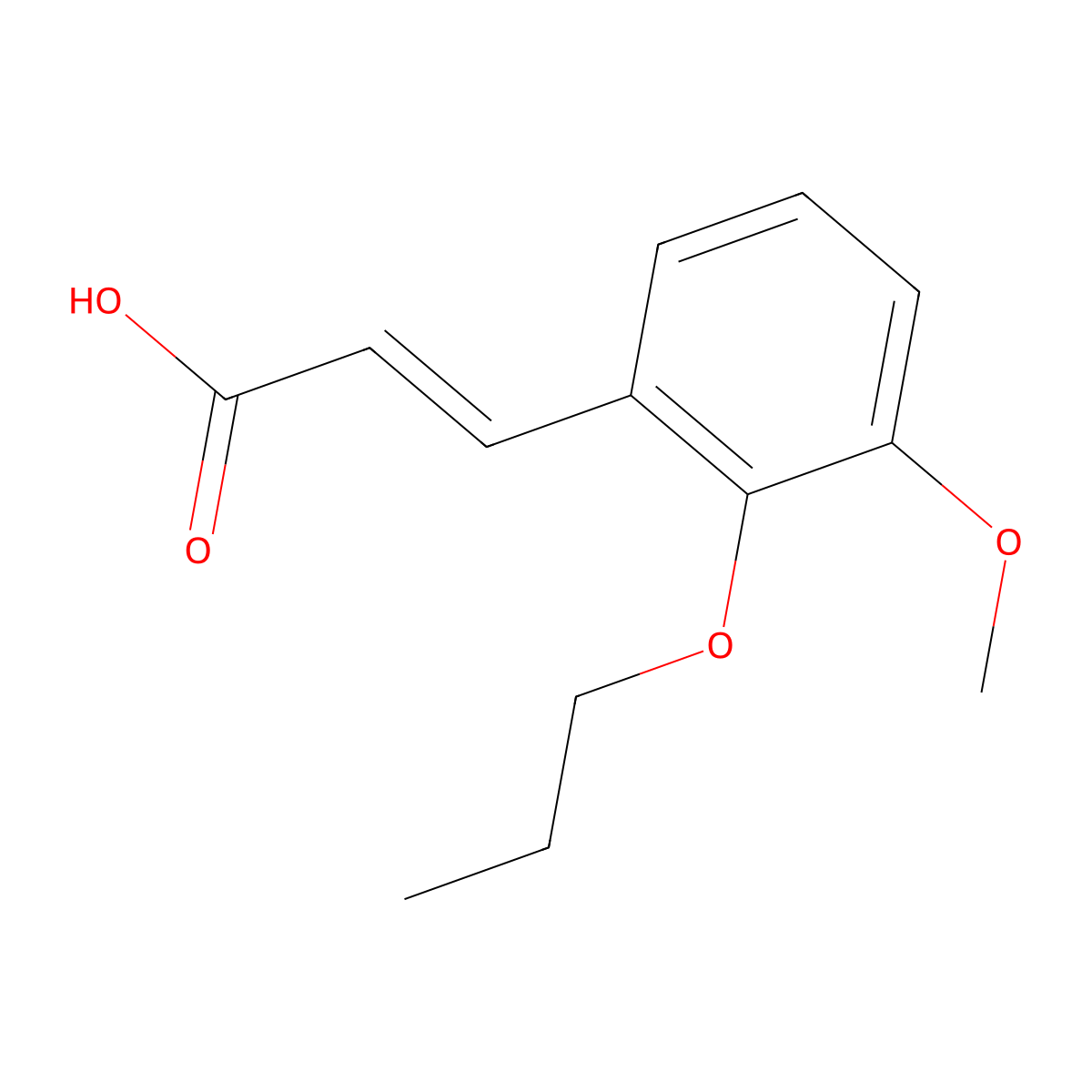 (2E)-3-(3-methoxy-2-propoxyphenyl)prop-2-enoic acid molecular structure, CAS 592467-83-9