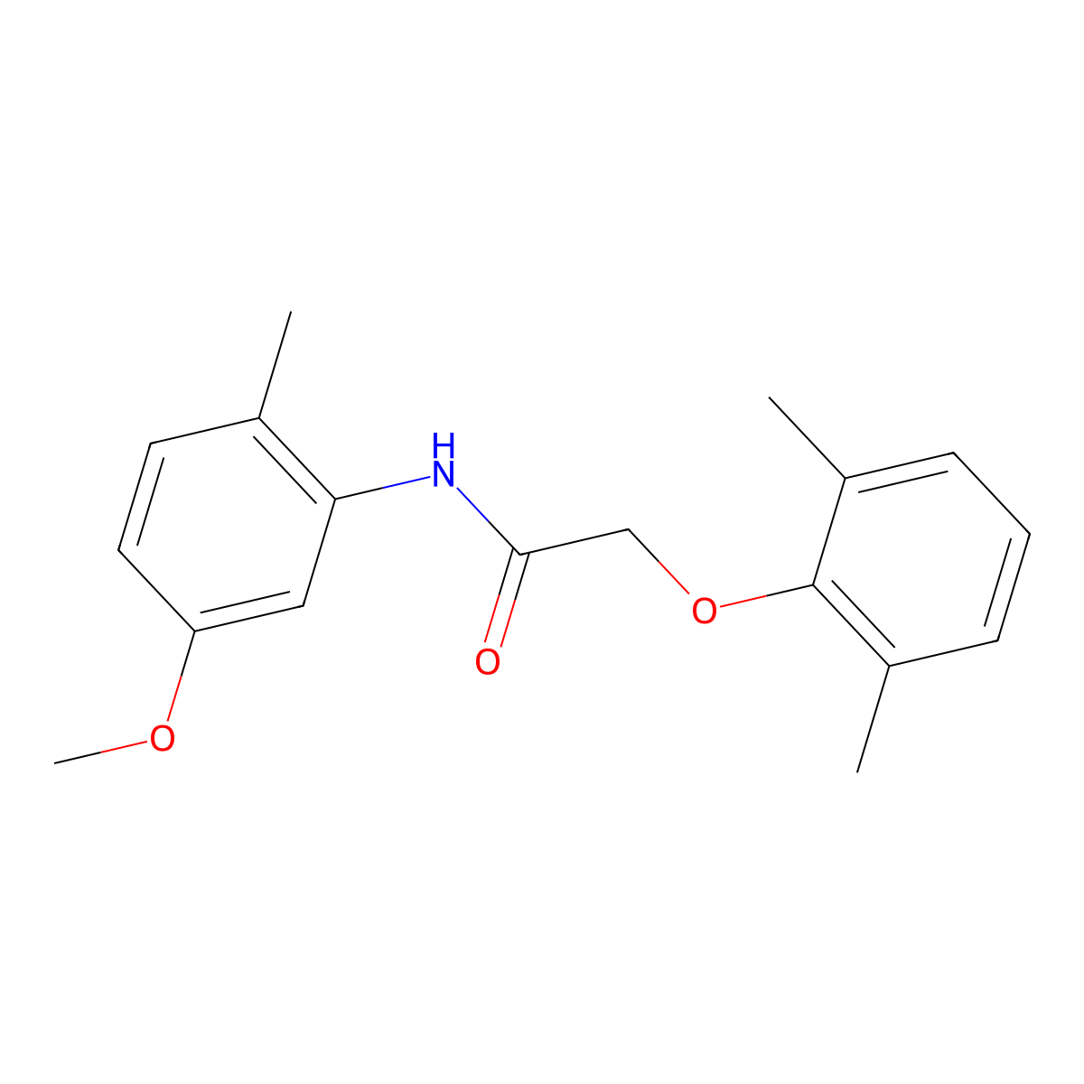 2-(2,6-dimethylphenoxy)-N-(5-methoxy-2-methylphenyl)acetamide molecular structure, CAS 592467-84-0
