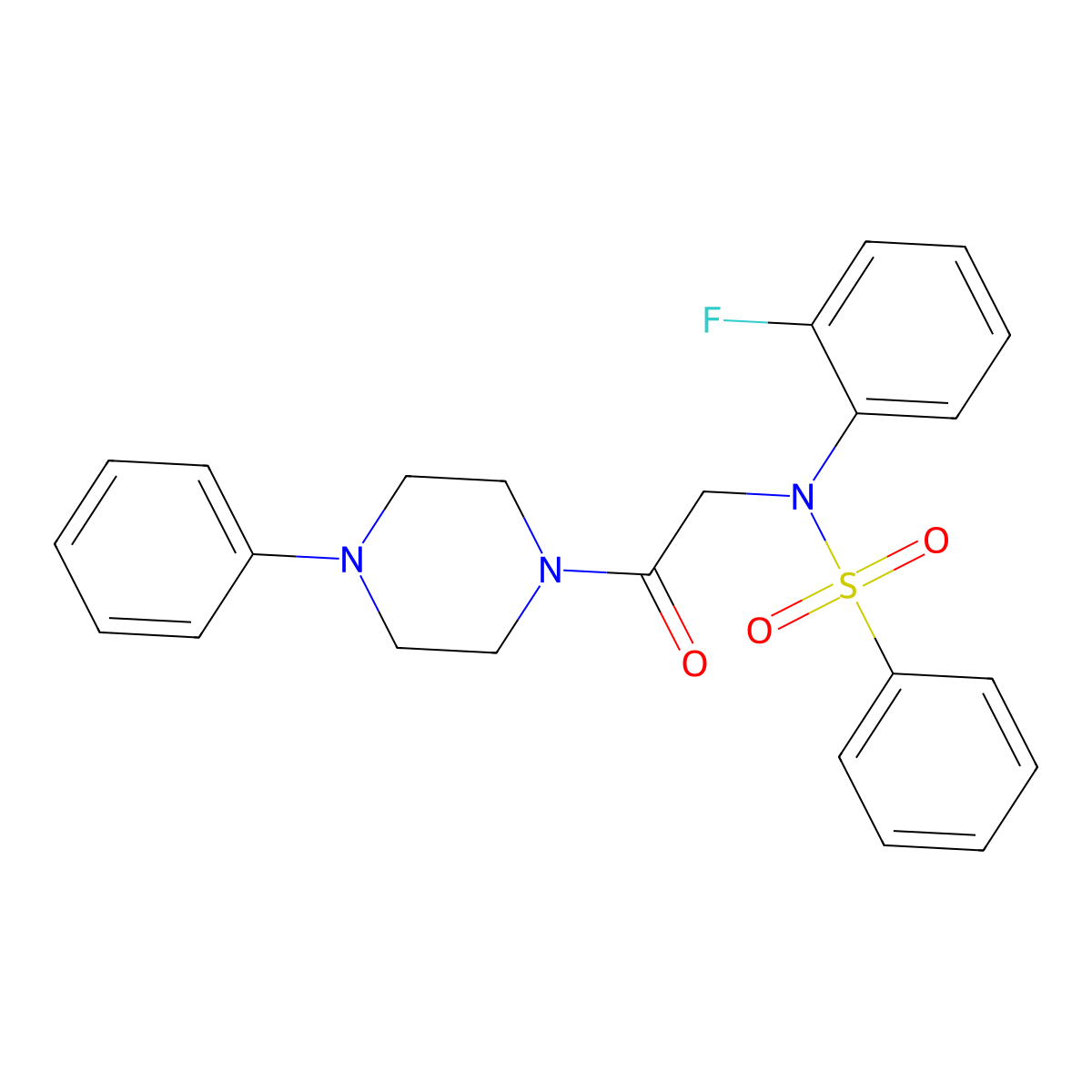 N-(2-fluorophenyl)-N-[2-oxo-2-(4-phenylpiperazin-1-yl)ethyl]benzenesulfonamide molecular structure, CAS 592468-48-9