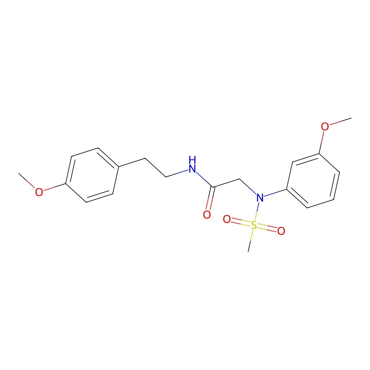 2-(3-methoxy-N-methylsulfonylanilino)-N-[2-(4-methoxyphenyl)ethyl]acetamide molecular structure, CAS 592468-72-9