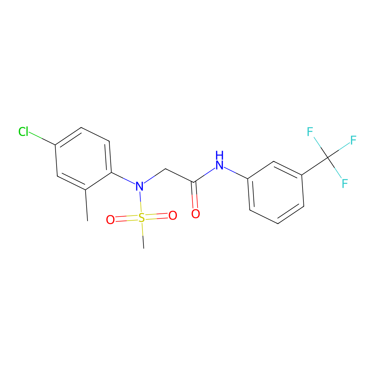 2-(4-chloro-2-methyl-N-methylsulfonylanilino)-N-[3-(trifluoromethyl)phenyl]acetamide molecular structure, CAS 592468-97-8