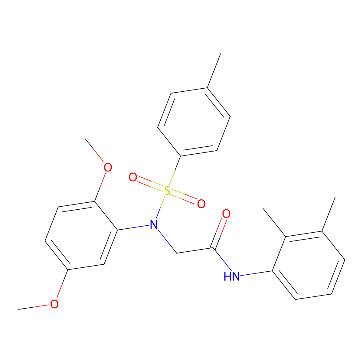 2-(2,5-dimethoxy-N-(4-methylphenyl)sulfonylanilino)-N-(2,3-dimethylphenyl)acetamide molecular structure, CAS 592469-26-6
