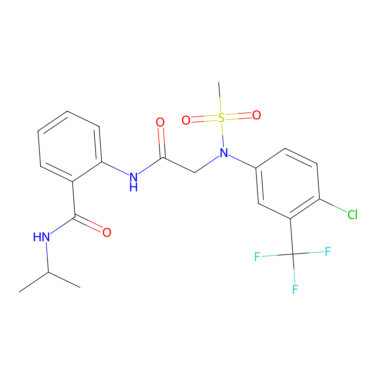 2-[[2-[4-chloro-N-methylsulfonyl-3-(trifluoromethyl)anilino]acetyl]amino]-N-propan-2-ylbenzamide molecular structure, CAS 592469-59-5