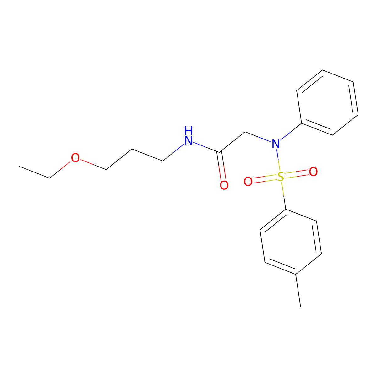 N-(3-ethoxypropyl)-2-{[(4-methylphenyl)sulfonyl]anilino}acetamide molecular structure, CAS 592469-75-5