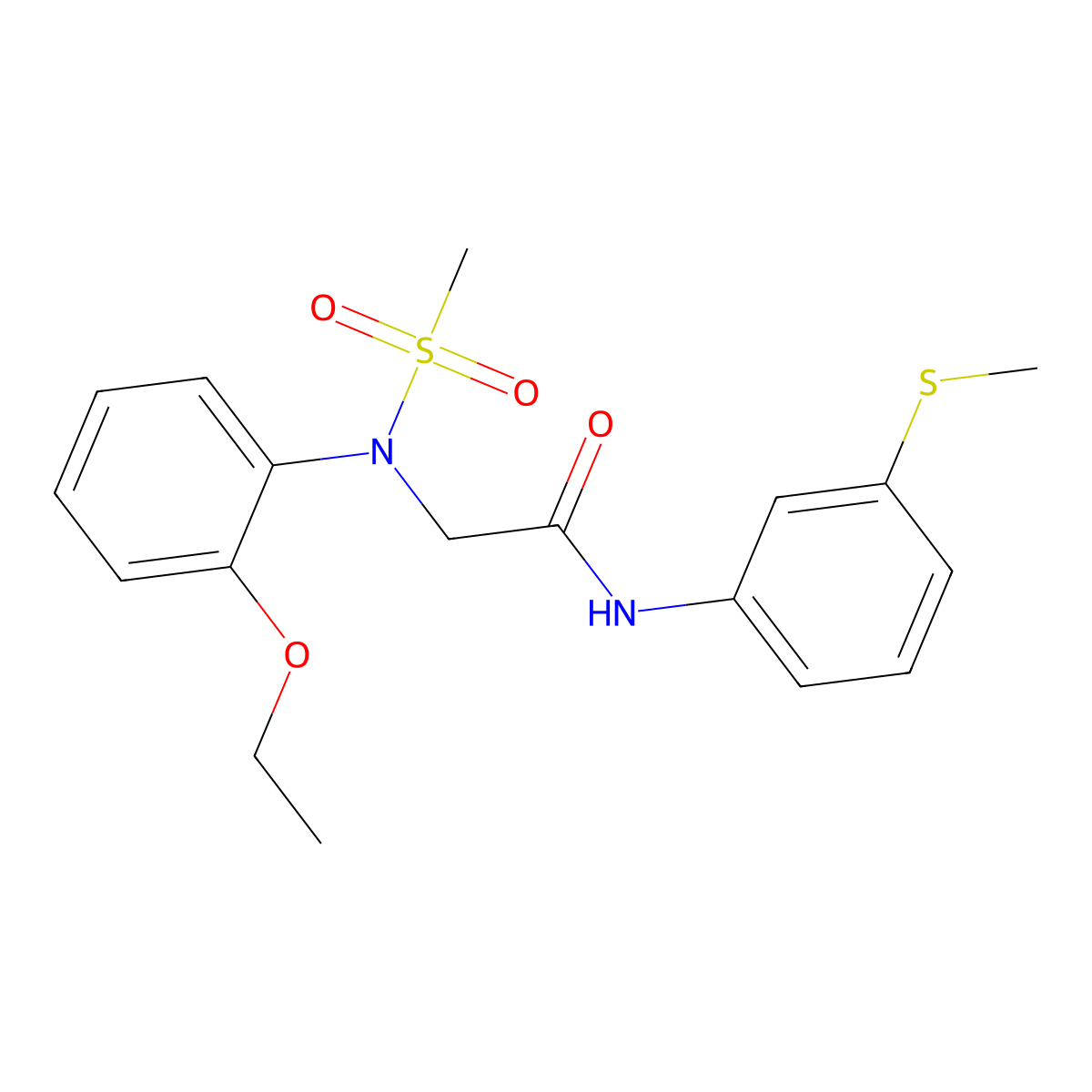 2-(2-ethoxy-N-methylsulfonylanilino)-N-(3-methylsulfanylphenyl)acetamide molecular structure, CAS 592470-14-9