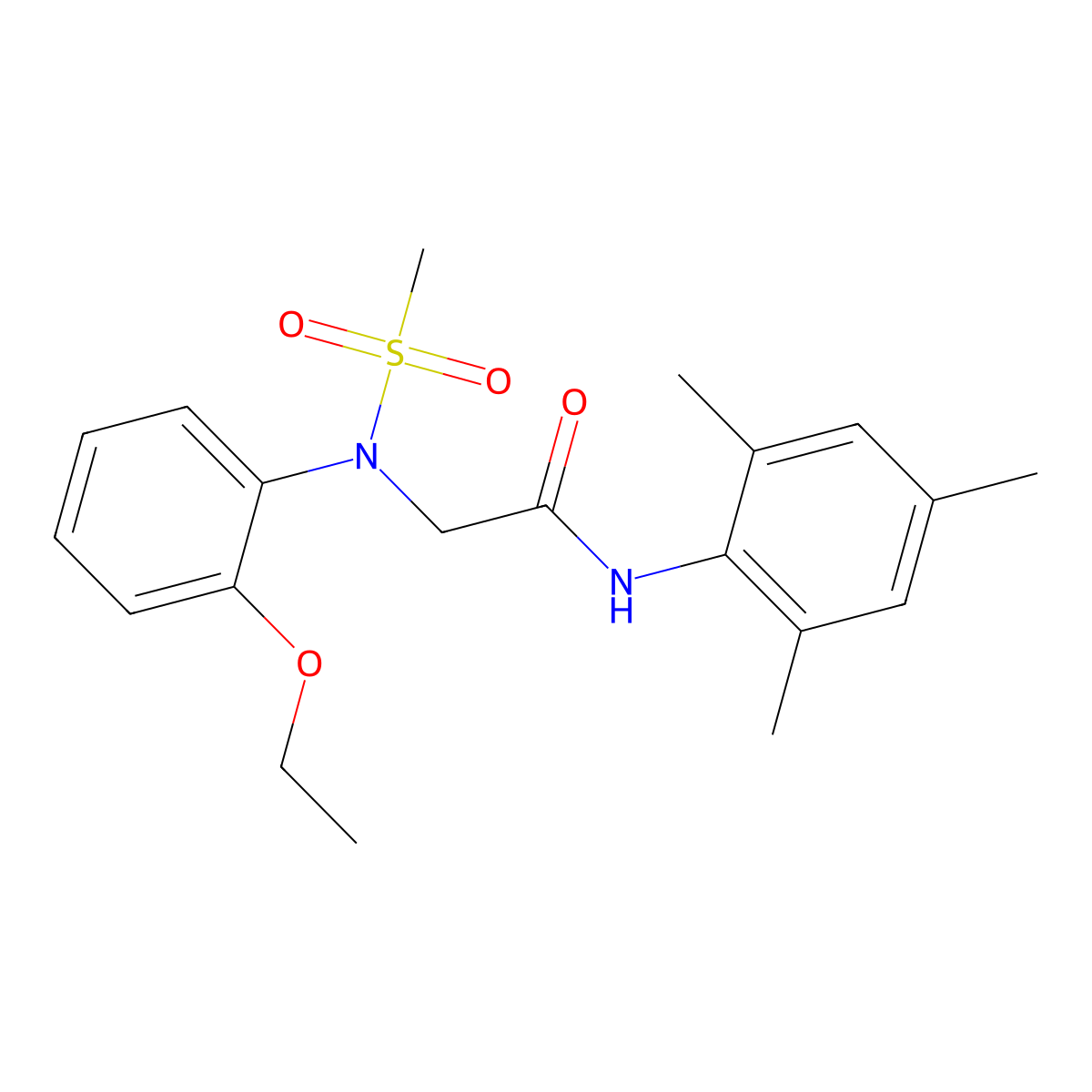 2-(2-ethoxy-N-methylsulfonylanilino)-N-(2,4,6-trimethylphenyl)acetamide molecular structure, CAS 592470-16-1