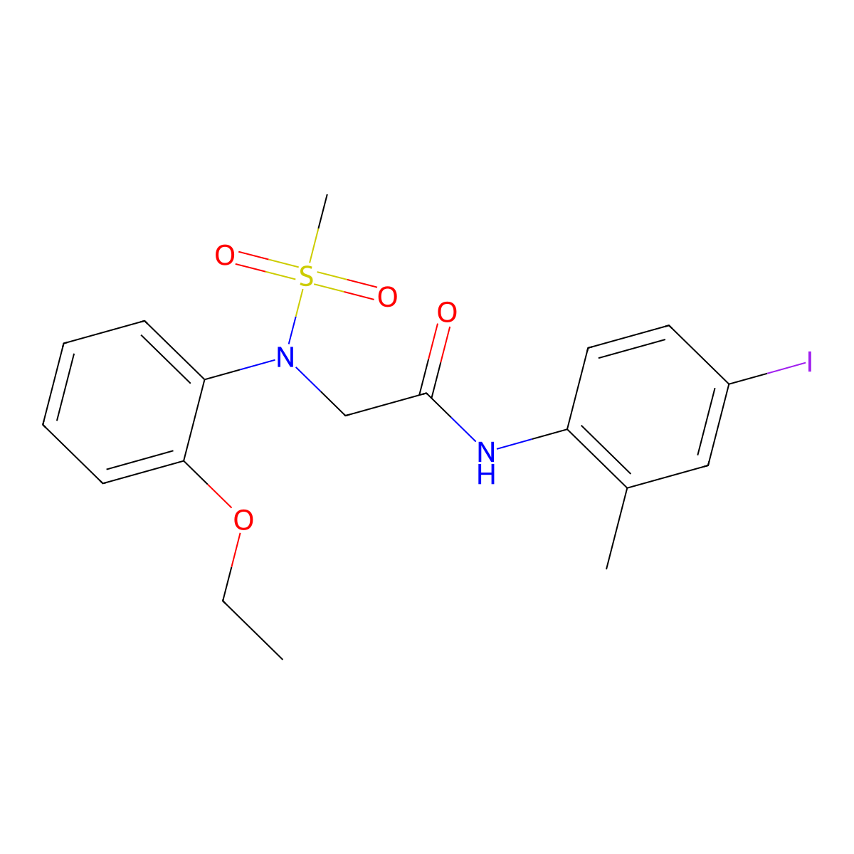 2-(2-ethoxy-N-methylsulfonylanilino)-N-(4-iodo-2-methylphenyl)acetamide molecular structure, CAS 592470-17-2