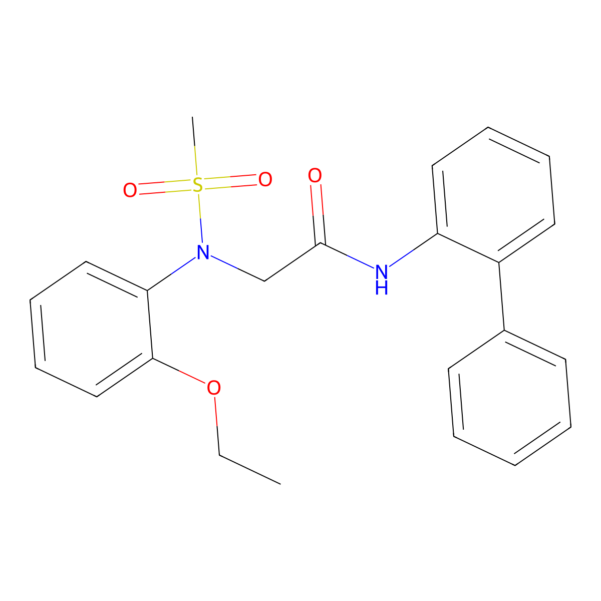 2-(2-ethoxy-N-methylsulfonylanilino)-N-(2-phenylphenyl)acetamide molecular structure, CAS 592470-18-3
