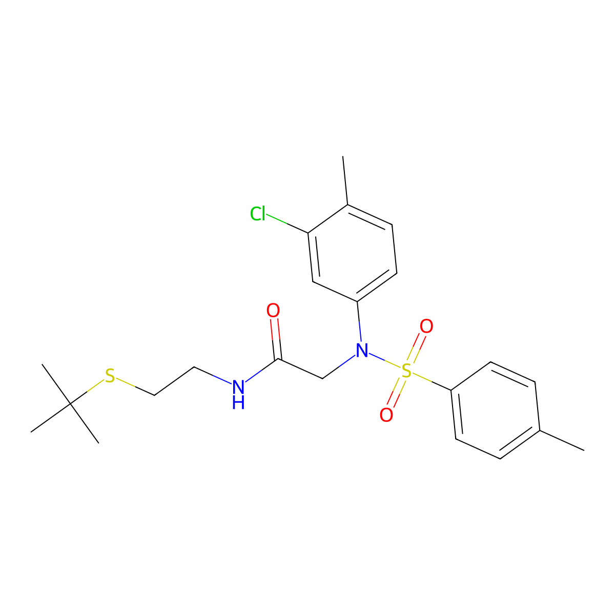 N-[2-(tert-butylsulfanyl)ethyl]-N~2~-(3-chloro-4-methylphenyl)-N~2~-[(4-methylphenyl)sulfonyl]glycinamide molecular structure, CAS 592470-84-3