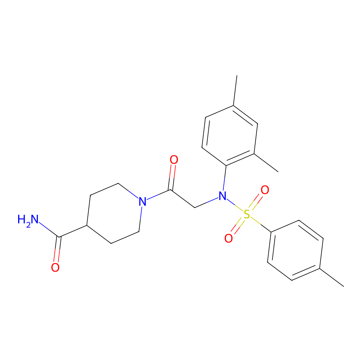 1-[2-(2,4-dimethyl-N-(4-methylphenyl)sulfonylanilino)acetyl]piperidine-4-carboxamide molecular structure, CAS 592470-91-2