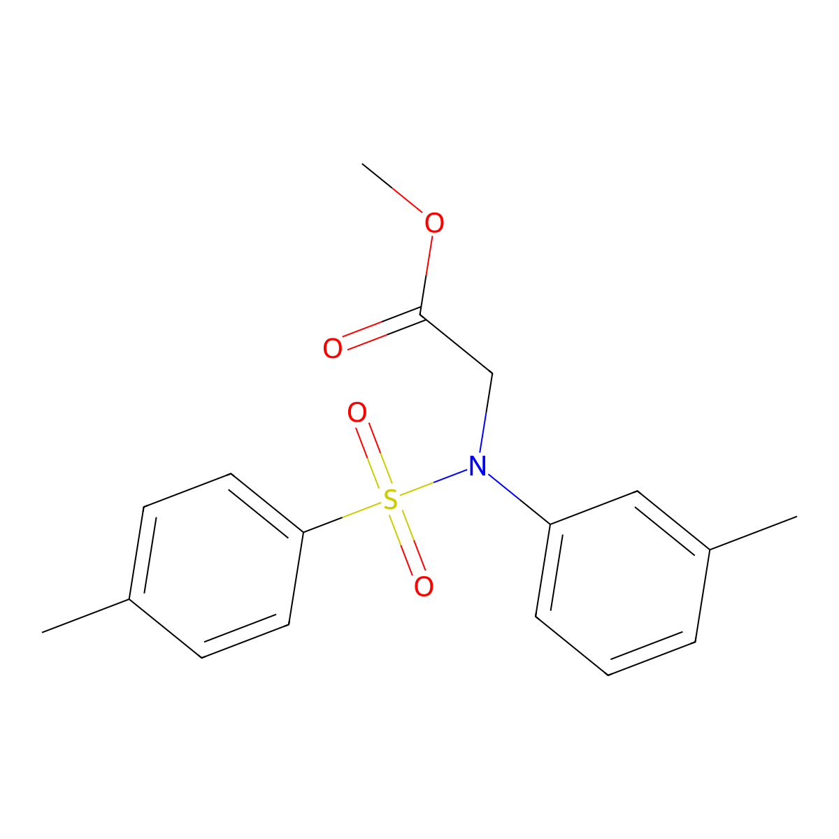 Methyl N-(3-methylphenyl)-N-[(4-methylphenyl)sulfonyl]glycinate molecular structure, CAS 592470-93-4