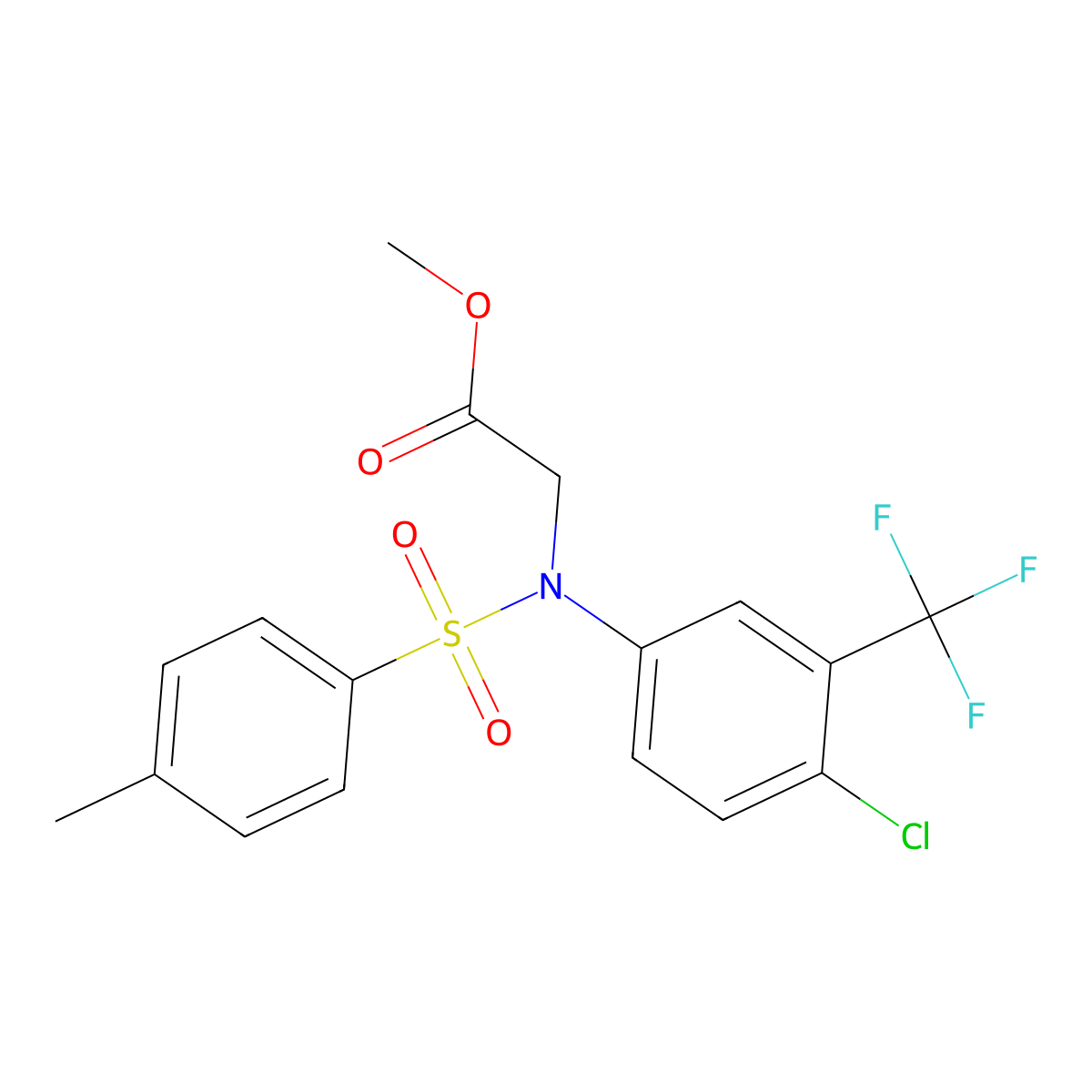 Methyl N-[4-chloro-3-(trifluoromethyl)phenyl]-N-[(4-methylphenyl)sulfonyl]glycinate molecular structure, CAS 592471-09-5