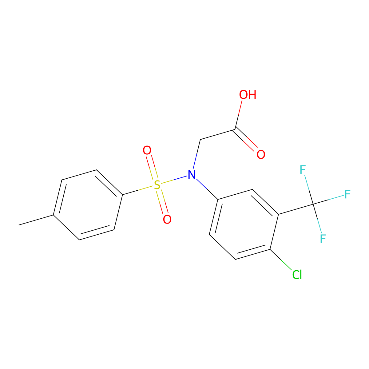 N-[4-chloro-3-(trifluoromethyl)phenyl]-N-[(4-methylphenyl)sulfonyl]glycine molecular structure, CAS 592471-10-8