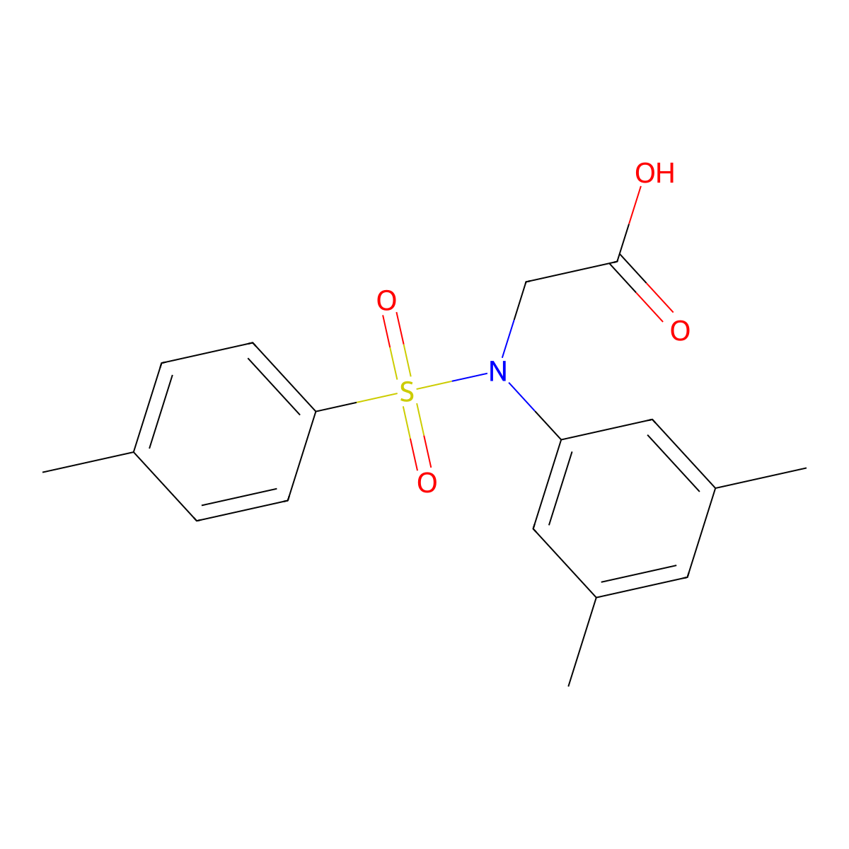 N-(3,5-dimethylphenyl)-N-[(4-methylphenyl)sulfonyl]glycine molecular structure, CAS 592471-16-4