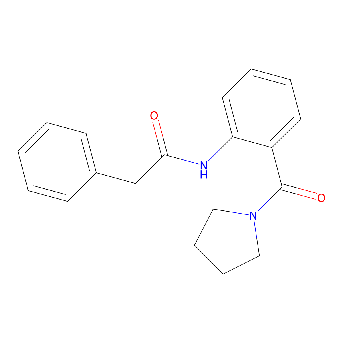 2-phenyl-N-[2-(1-pyrrolidinylcarbonyl)phenyl]acetamide molecular structure, CAS 592471-21-1