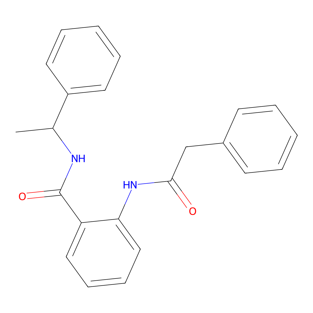 2-[(phenylacetyl)amino]-N-(1-phenylethyl)benzamide molecular structure, CAS 592471-22-2