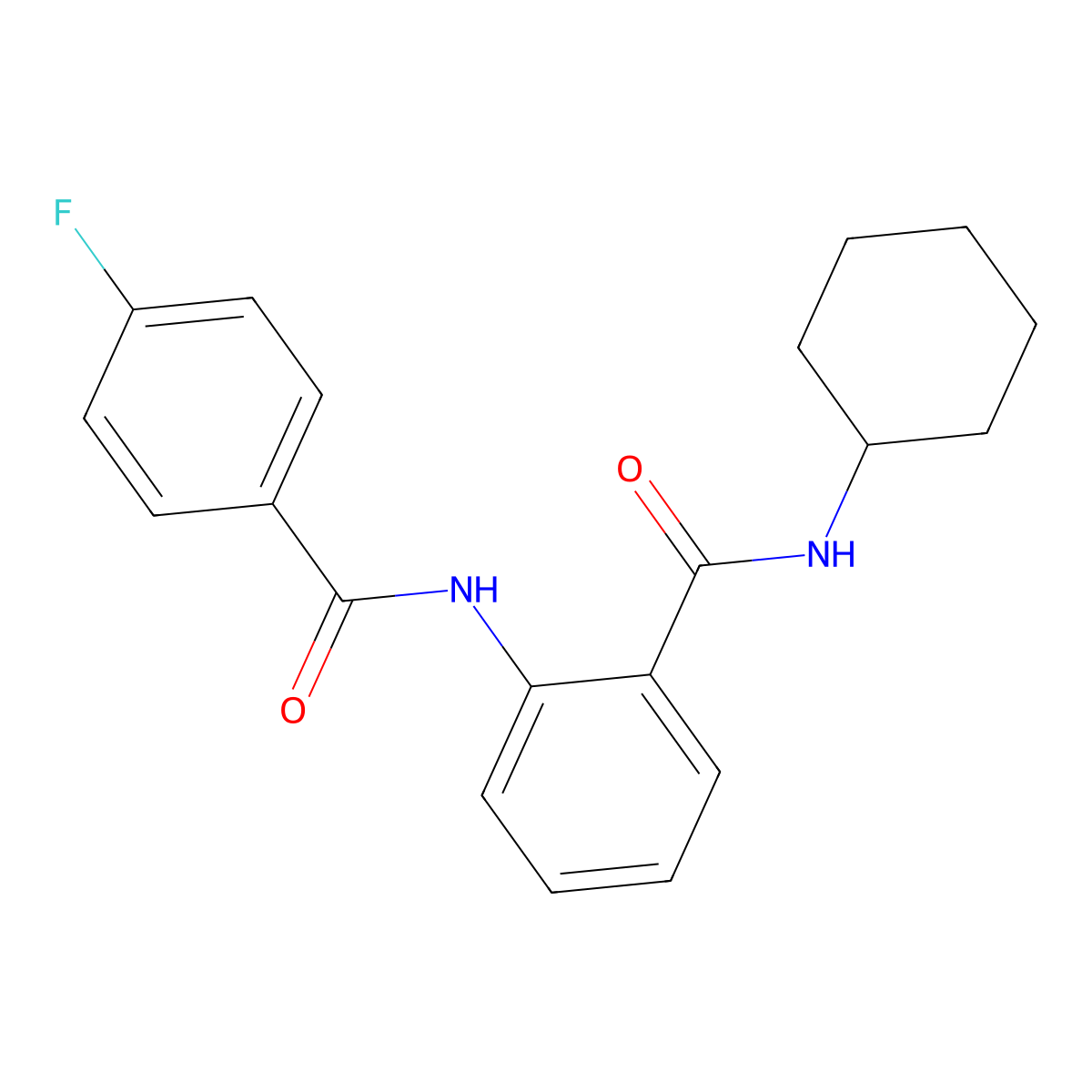 N-cyclohexyl-2-[(4-fluorobenzoyl)amino]benzamide molecular structure, CAS 592471-43-7