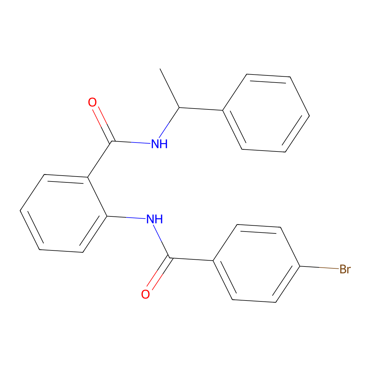 2-[(4-bromobenzoyl)amino]-N-(1-phenylethyl)benzamide molecular structure, CAS 592471-48-2