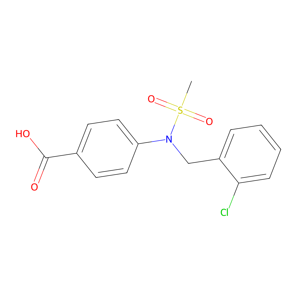 4-[(2-Chlorobenzyl)(methylsulfonyl)amino]benzoic acid molecular structure, CAS 592472-66-7