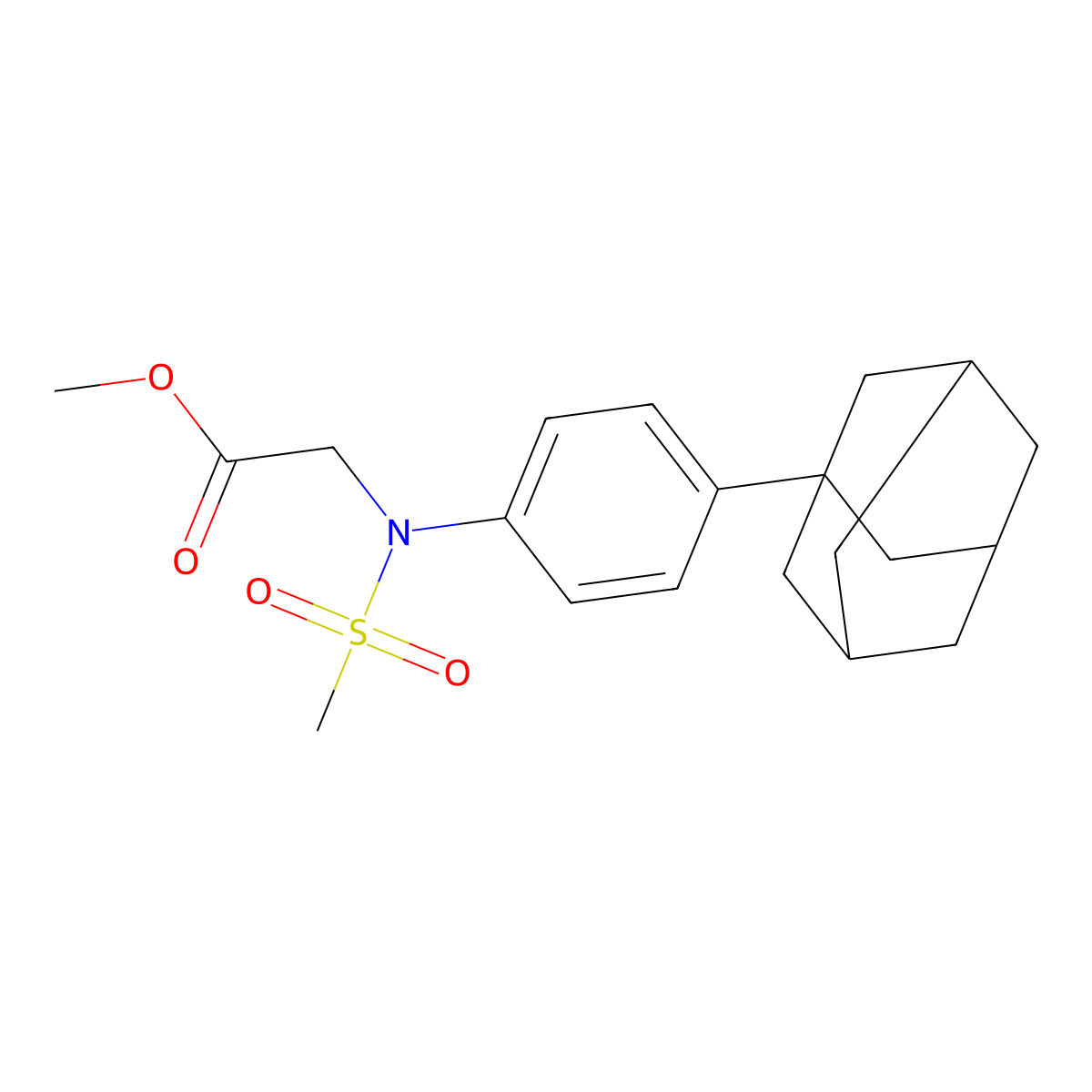 Methyl [4-(1-adamantyl)(methylsulfonyl)anilino]acetate molecular structure, CAS 592473-64-8
