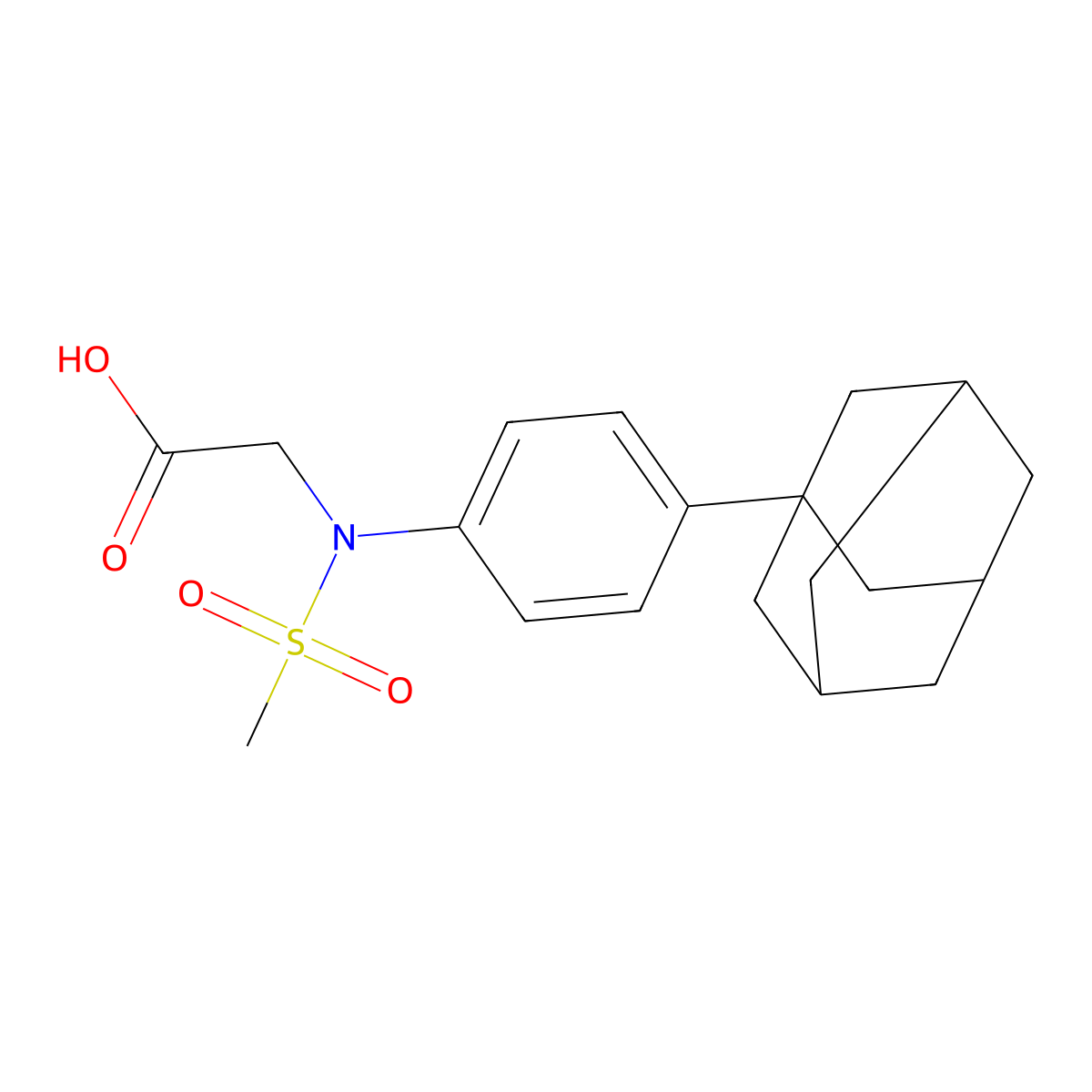 2-[4-(1-adamantyl)-N-methylsulfonylanilino]acetic acid molecular structure, CAS 592473-65-9
