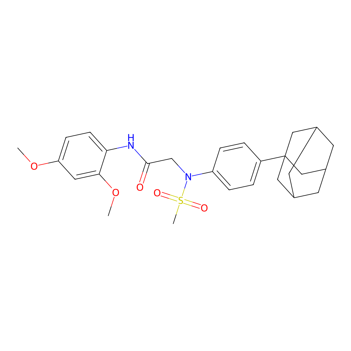 2-[4-(1-adamantyl)-N-methylsulfonylanilino]-N-(2,4-dimethoxyphenyl)acetamide molecular structure, CAS 592473-66-0