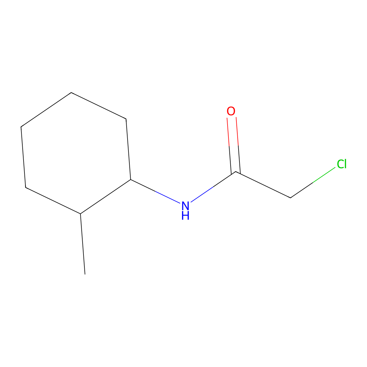 2-chloro-N-(2-methylcyclohexyl)acetamide molecular structure, CAS 592474-65-2