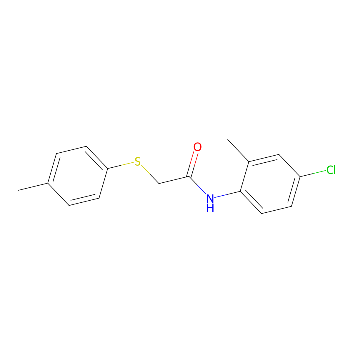 N-(4-chloro-2-methylphenyl)-2-(4-methylphenyl)sulfanylacetamide molecular structure, CAS 592475-14-4