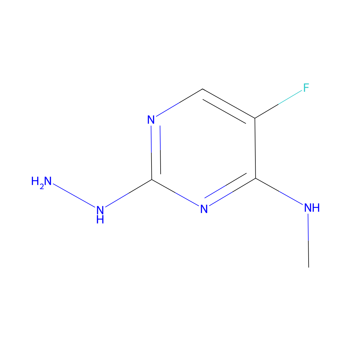 5-fluoro-2-hydrazinyl-N-methylpyrimidin-4-amine molecular structure, CAS 592477-24-2
