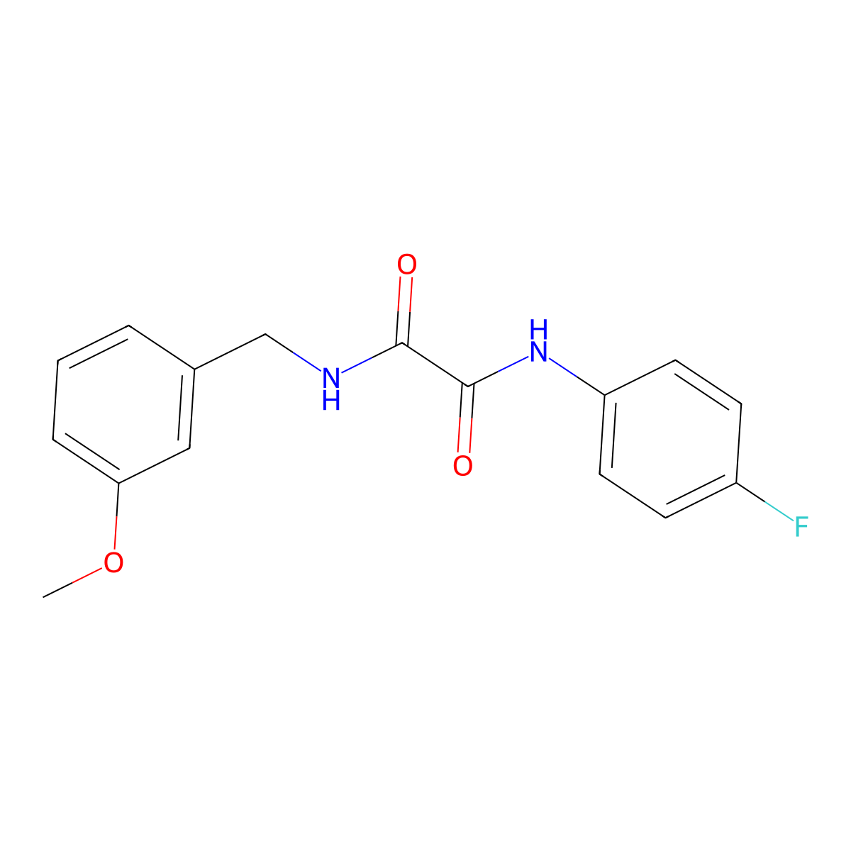 N-(4-fluorophenyl)-N'-(3-methoxybenzyl)ethanediamide molecular structure, CAS 592477-51-5
