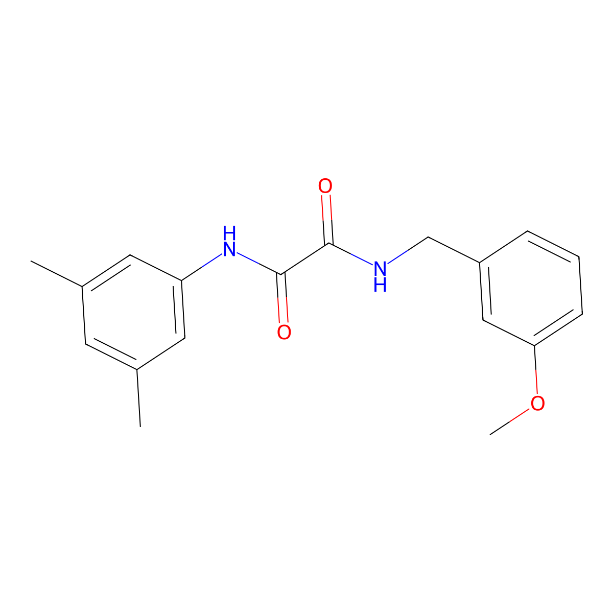 N-(3,5-dimethylphenyl)-N'-(3-methoxybenzyl)ethanediamide molecular structure, CAS 592477-52-6