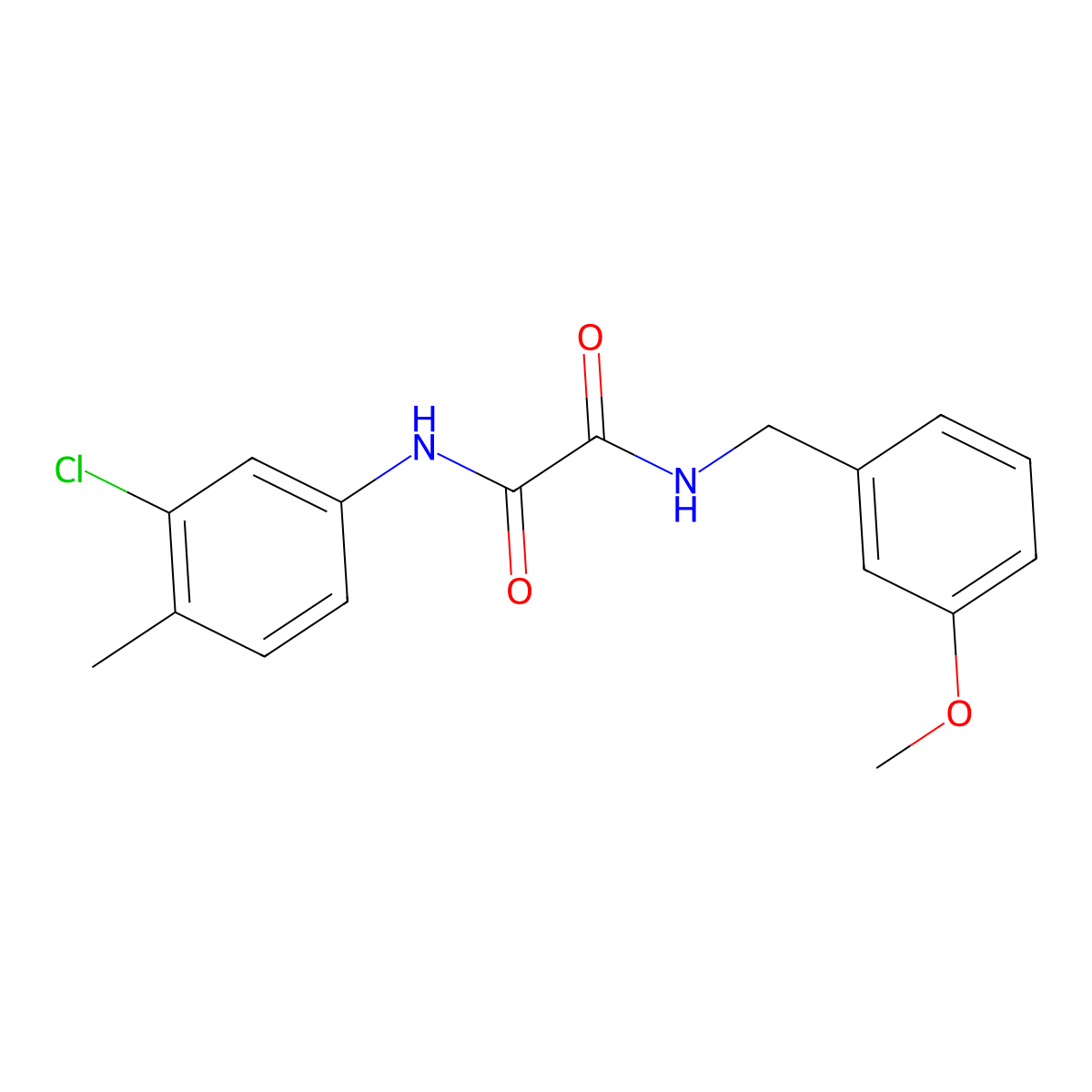 N-(3-chloro-4-methylphenyl)-N'-(3-methoxybenzyl)ethanediamide molecular structure, CAS 592477-53-7