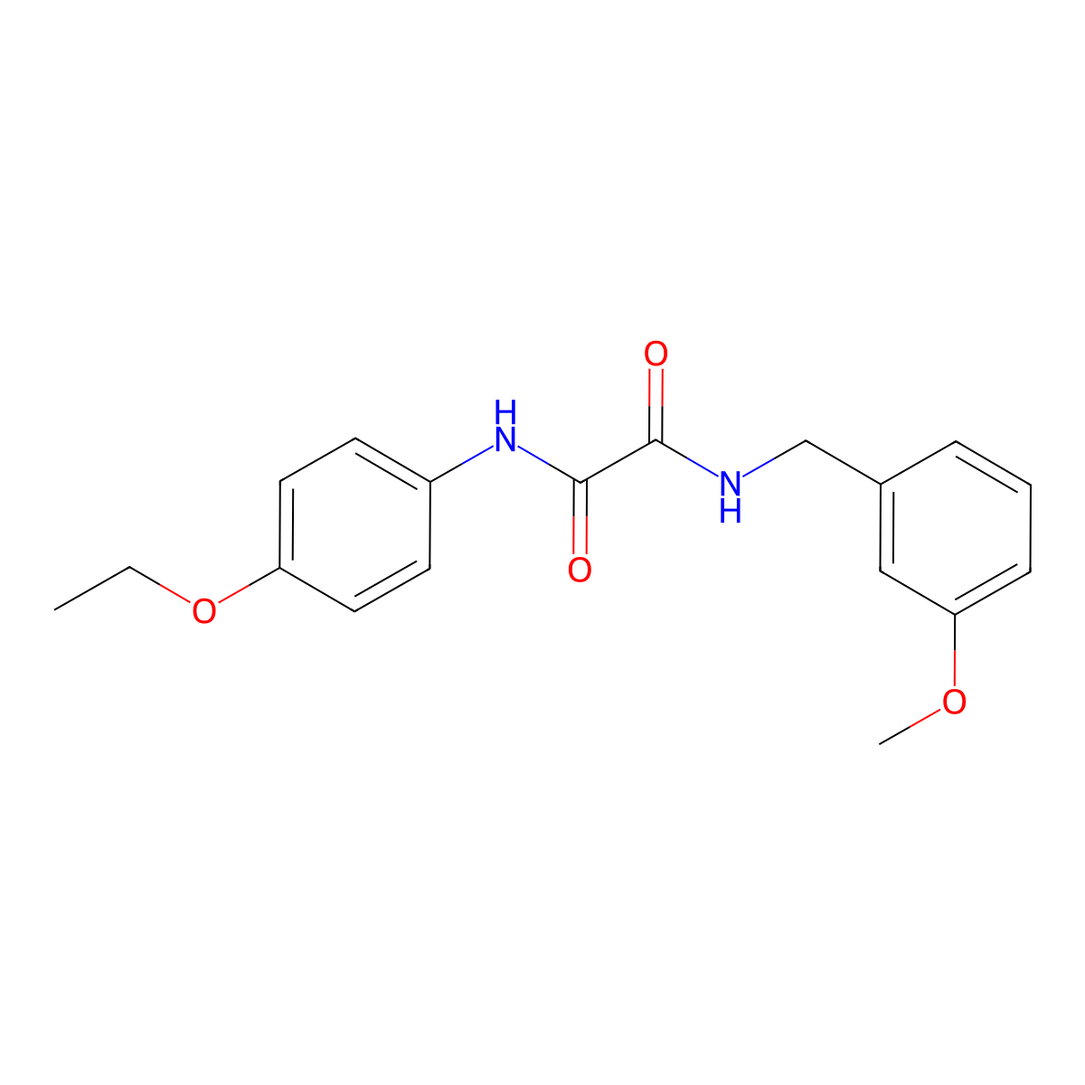 N'-(4-ethoxyphenyl)-N-[(3-methoxyphenyl)methyl]oxamide molecular structure, CAS 592477-56-0