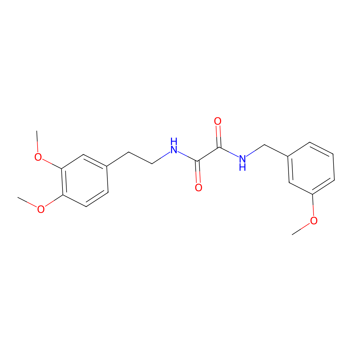 N-[2-(3,4-dimethoxyphenyl)ethyl]-N'-(3-methoxybenzyl)ethanediamide molecular structure, CAS 592477-59-3