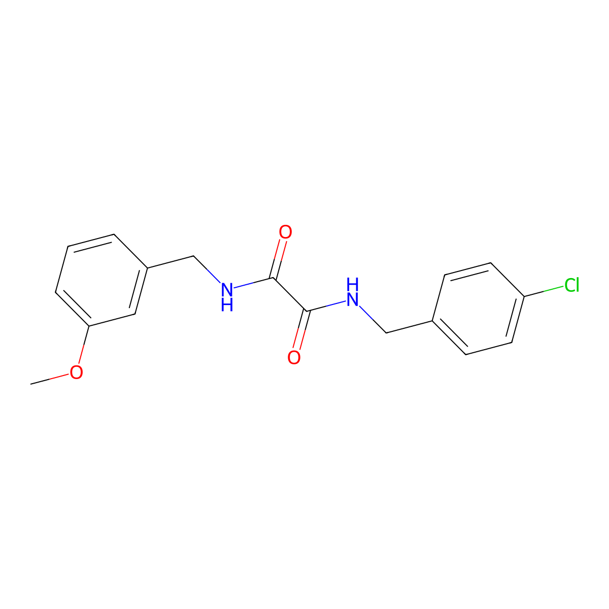 N-(4-chlorobenzyl)-N'-(3-methoxybenzyl)ethanediamide molecular structure, CAS 592477-61-7