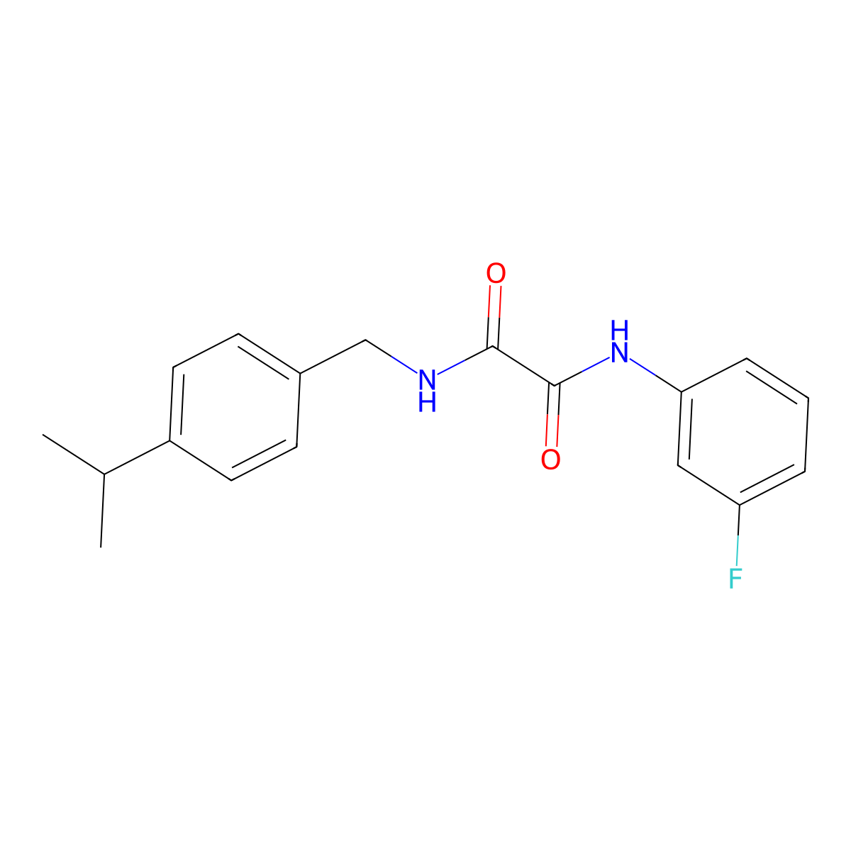 N'-(3-fluorophenyl)-N-[(4-propan-2-ylphenyl)methyl]oxamide molecular structure, CAS 592477-62-8
