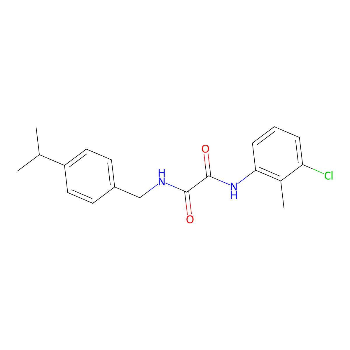 N'-(3-chloro-2-methylphenyl)-N-[(4-propan-2-ylphenyl)methyl]oxamide molecular structure, CAS 592477-65-1